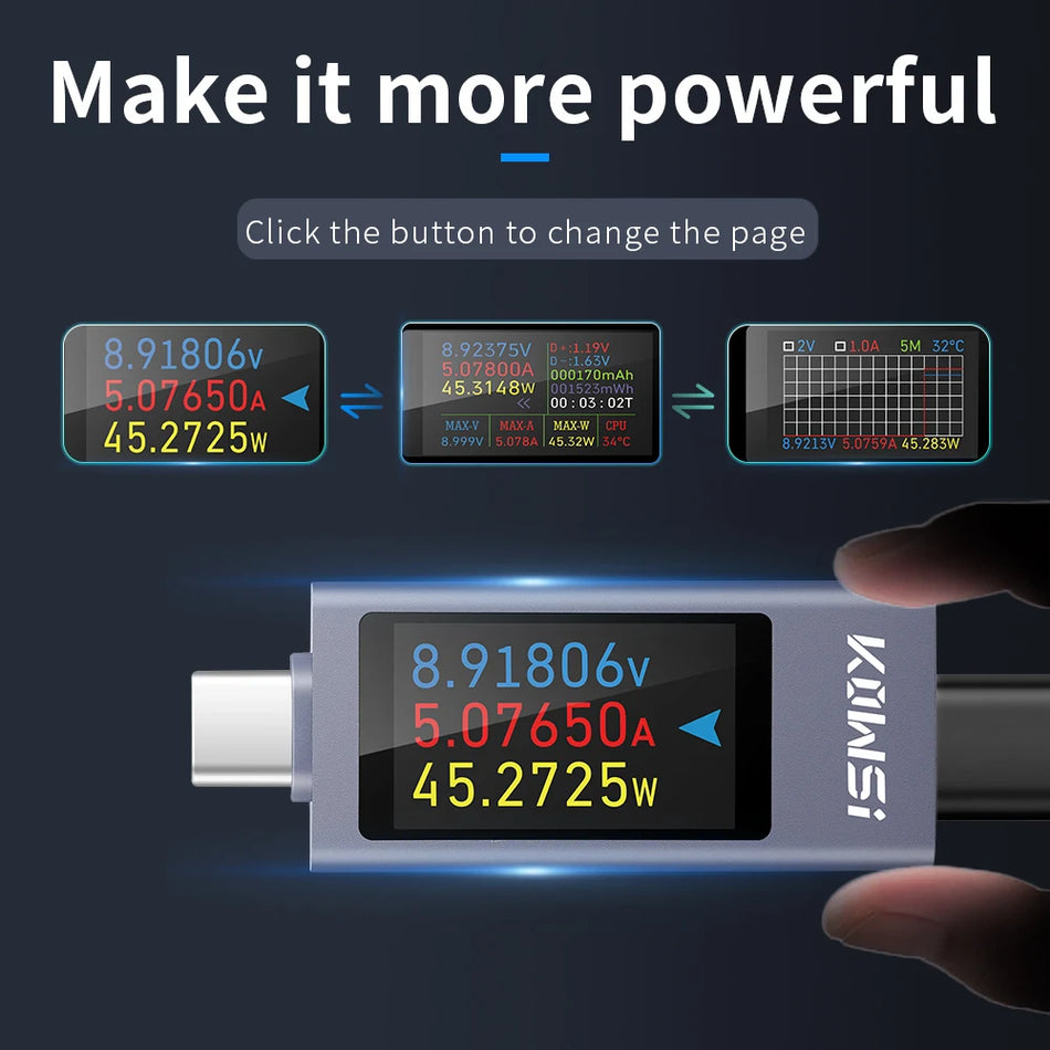Multi-Function Type-C Voltage Tester &ndash; Color Screen Meter
