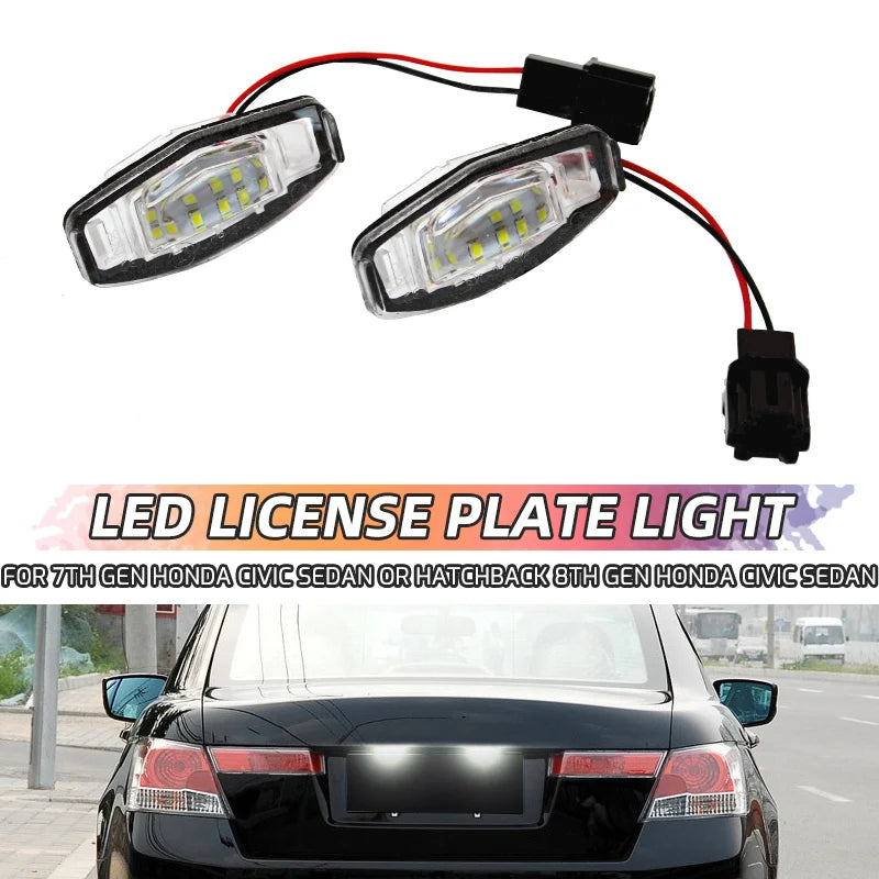 Luz de matrícula LED blanca para Honda Civic Accord MDX