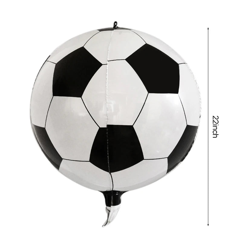 22 Inch 4D Soccer Ball Foil Balloons - Perfect for Kids' Sport Birthday Party Decorations