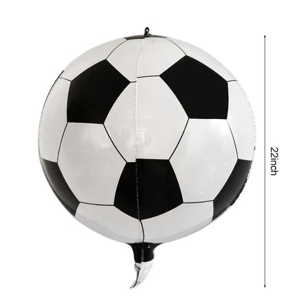 22 Inch 4D Soccer Ball Foil Balloons - Perfect for Kids' Sport Birthday Party Decorations