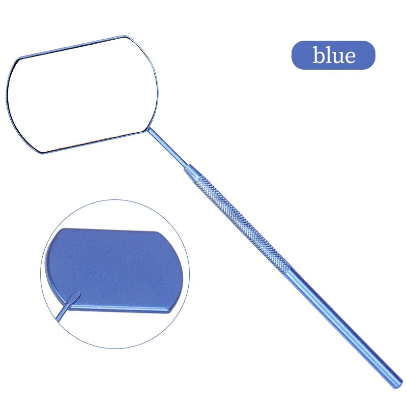 Stainless Steel Eyelash Checking Mirror for Precision Lash Lifting and Extensions Blue