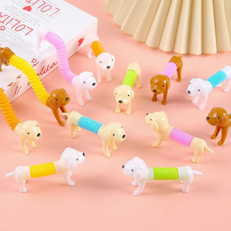 Telescopic Dog Toys Pop Tubes Stress Relief 12 Or 50 Pack