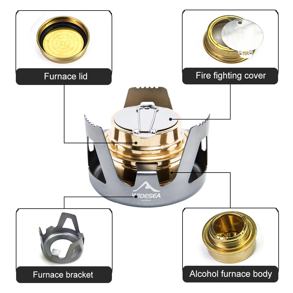 Widesea Mini Ultra-Light Alcohol Stove &ndash; Ultimate Portability for Outdoor Cooking