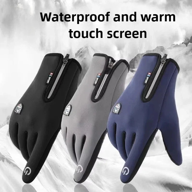 Mănuși termice de iarnă, încălzite, impermeabile, cu touchscreen 