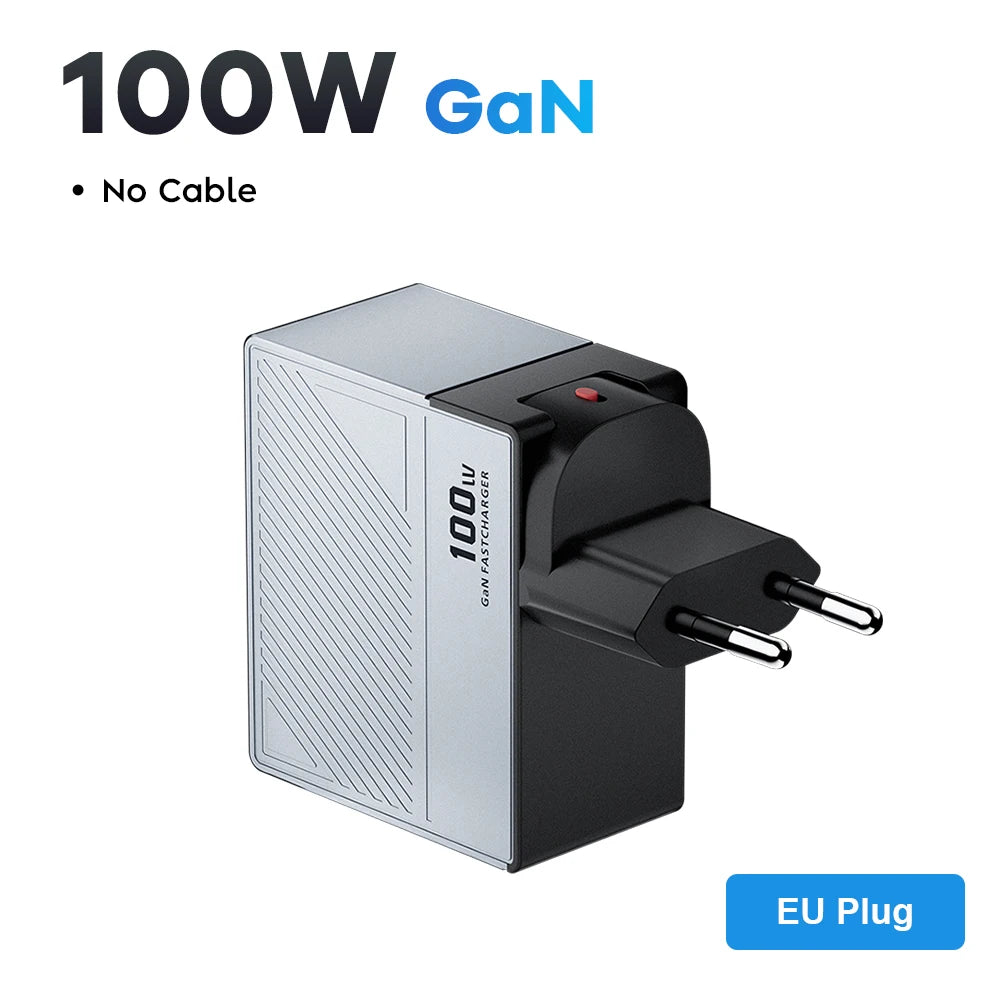 GaN USB Charger 100W &ndash; Ultra-Fast Charging for Multiple Devices EU Plug
