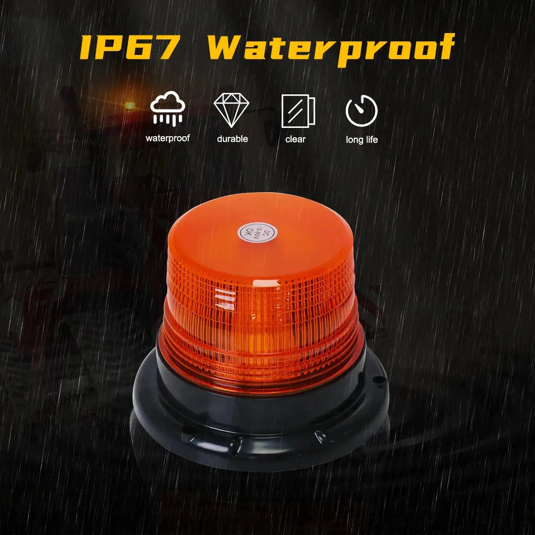Car Truck Roof Top Warning Light Emergency LED Strobe Light Flashing Beacon With Magnetic Base For Security Auto 12V 24V -80V by InterCyprus Trading Ltd