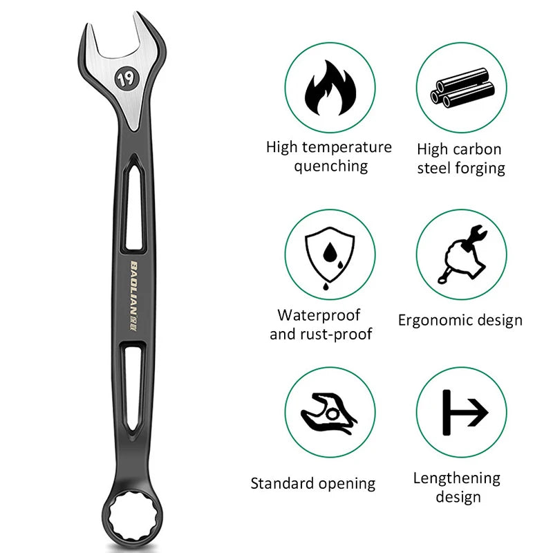 Chave de Bocas de Aço Carbono 8-32mm, Torx, Universal de Dupla Abertura