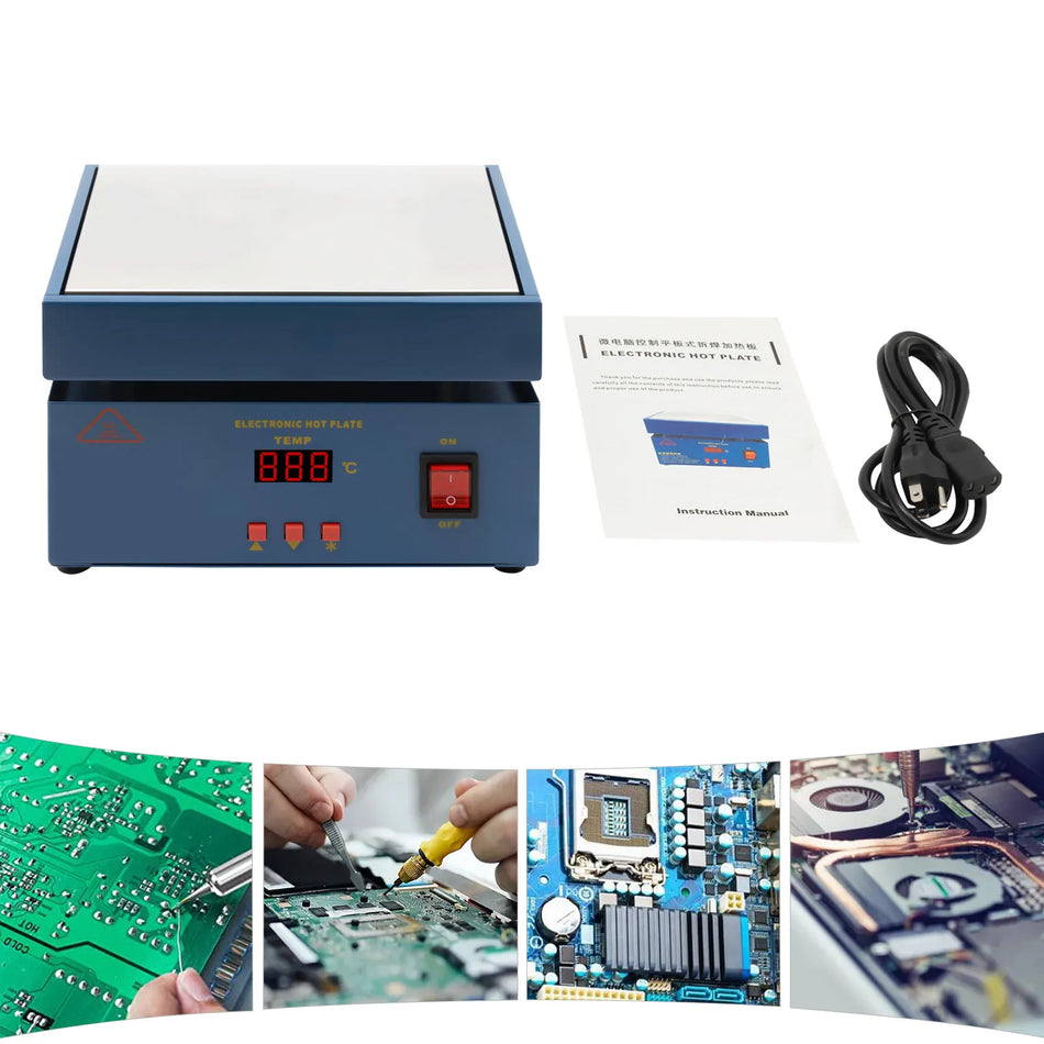 Stazione di saldatura aggiornata da 800W con piastra di preriscaldo a microcomputer