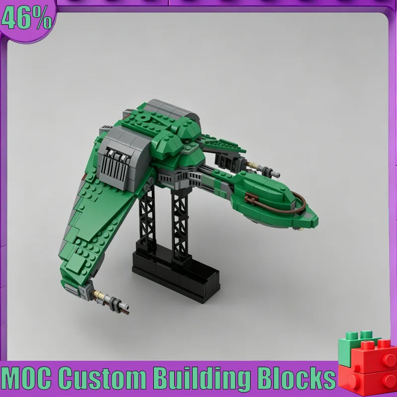 Kit de Construção MOC de Nave Espacial Bird of Prey Klingon com 600 Peças, Brinquedo Compatível com Lego
