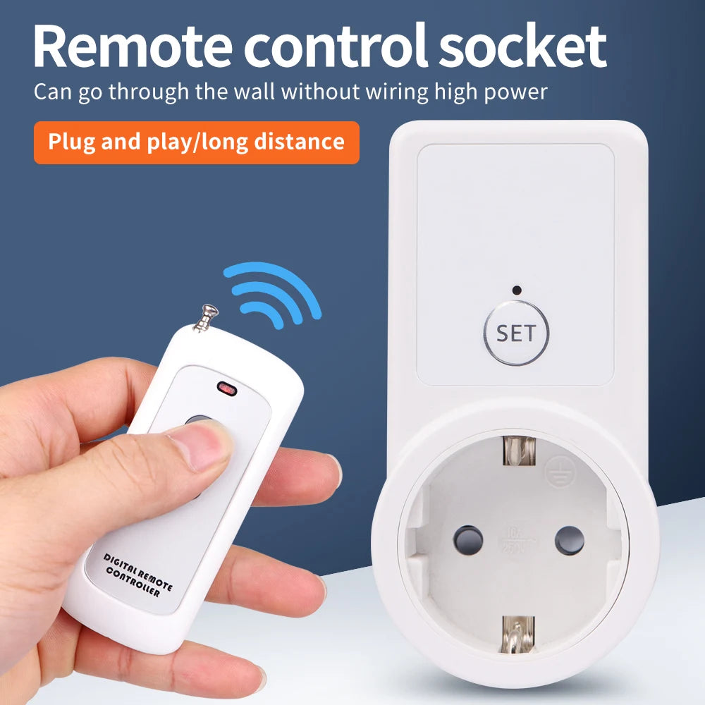 AL09G-RC Remote Control Socket - EU Plug 433MHz Wireless 220 V