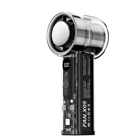 Portable Handheld Turbo Fan 3000Mah &ndash; LED Digital Display black