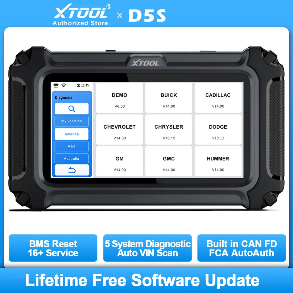 XTOOL D5S CAN FD Diagnosetool für Automobil ABS SRS EPB TCM 5 Systeme