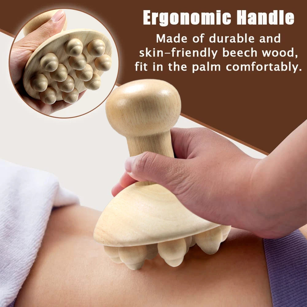 Wood Therapy Mushroom Massage Tool &ndash; Natural Anti-Cellulite Solution