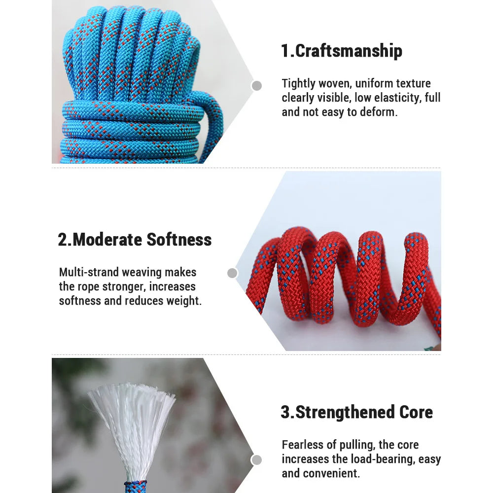 10mm Climbing Rope for Adults with Double Hook &ndash; Allweather