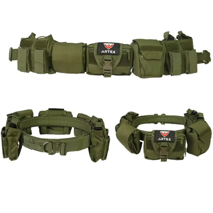 Outdoor Molle Belt Set &ndash; Detachable and Adjustable Cavalry Green