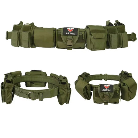 Outdoor Molle Belt Set &ndash; Detachable and Adjustable Cavalry Green
