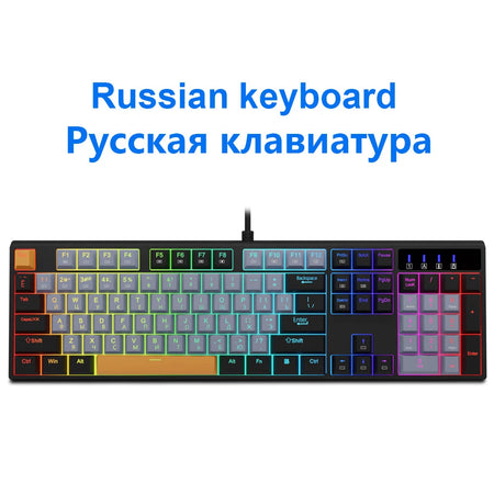 E-YOOSO Z14 RGB USB Mechanical Keyboard &ndash; Multilingual Z14RGB-GB-RU / Red Switch