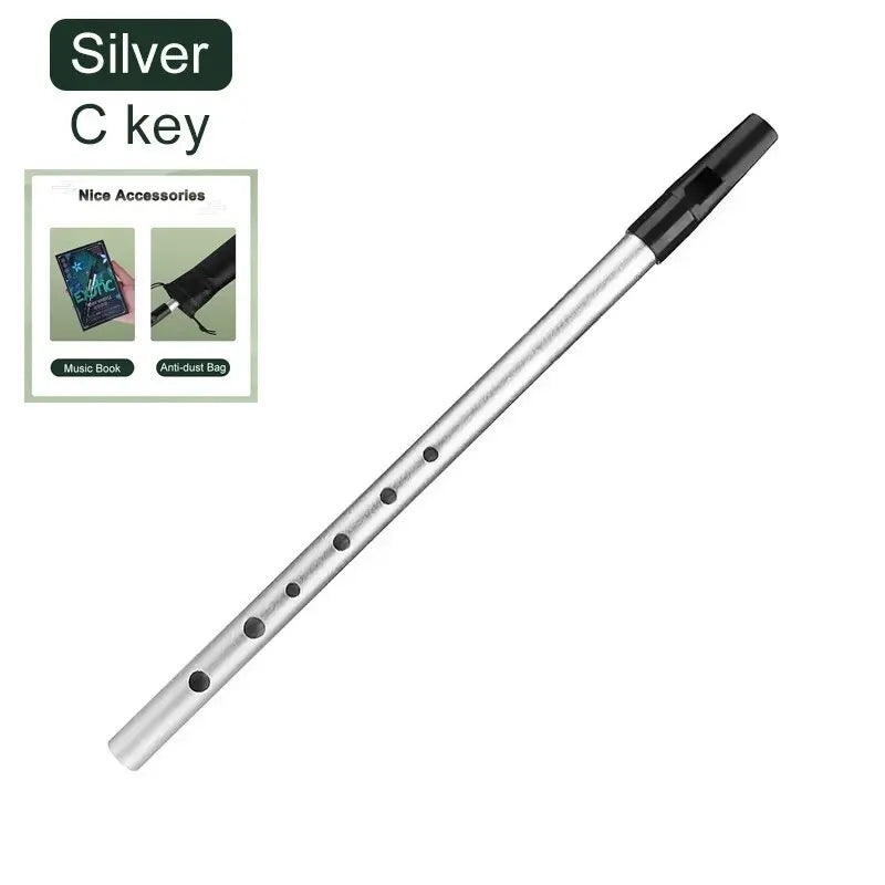 Miwayer Tin Penny Whistle C D Key &ndash; Authentic Irish Tone C Key Silver