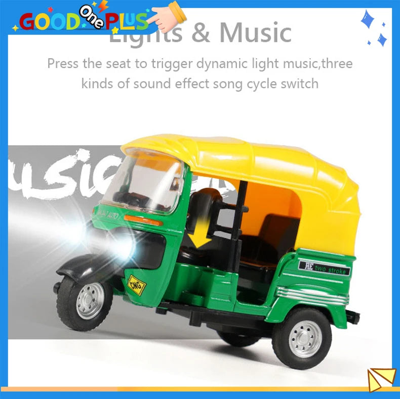 Mini Tricycle Retro Diecast Autorickshaw &ndash; Lightweight