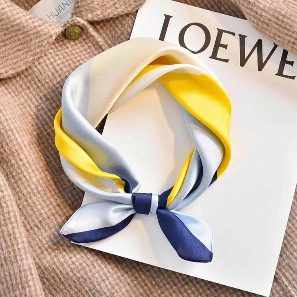 Stmanya Women 70cm Printed Silk Scarf &ndash; Elegant Versatile Headwear