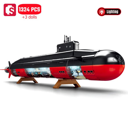 SEMBO 1324pcs Military Nuclear Submarine Building Blocks - Perfect for Young Strategists 1324pcs / no box
