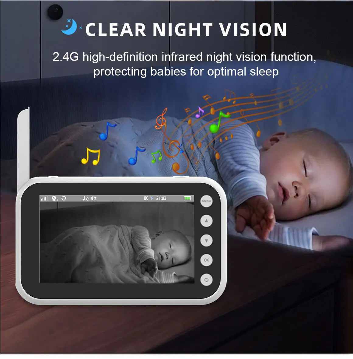 4.3&quot; LCD Baby Monitor with 2000mAh Battery &amp; Two-Way Audio