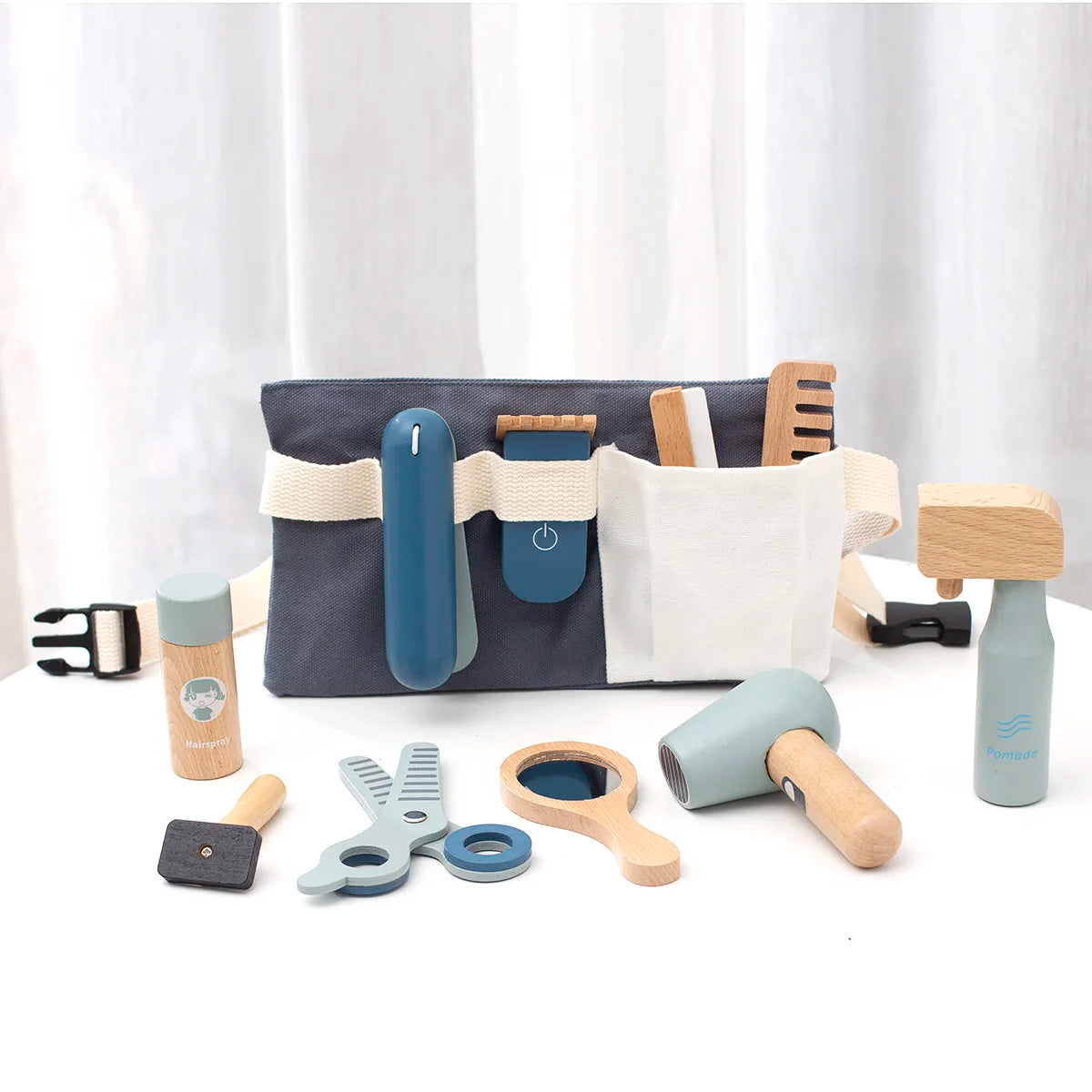 Pretend Play Hair Salon Set &ndash; Wooden Simulation Role Play