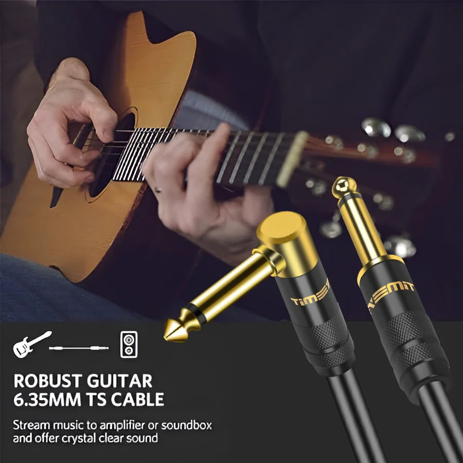 Instrument Guitar Cable 6.35mm TS Mono Jack &ndash; Right Angle
