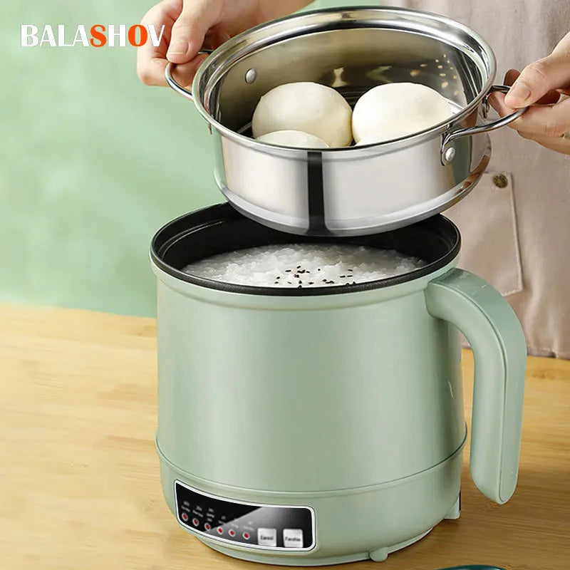 Mini Multifunction Hot Pot 1.7L Dual Layer Rice Cooker