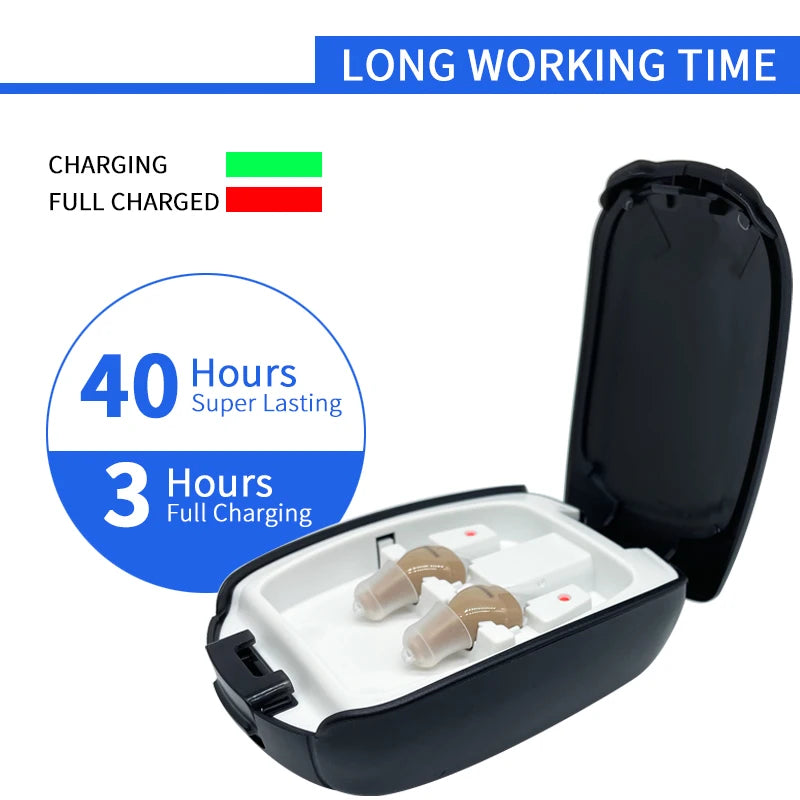 Intelligent Digital Hearing Aid C200 &ndash; Rechargeable Wireless Sound Amplifiers for Adjustable Hearing