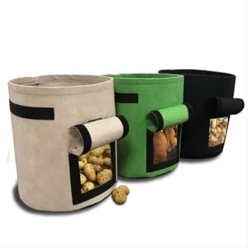 Large Diameter Felt Potato Planting Bag for Easy Harvesting 3pcs / 30X35CM