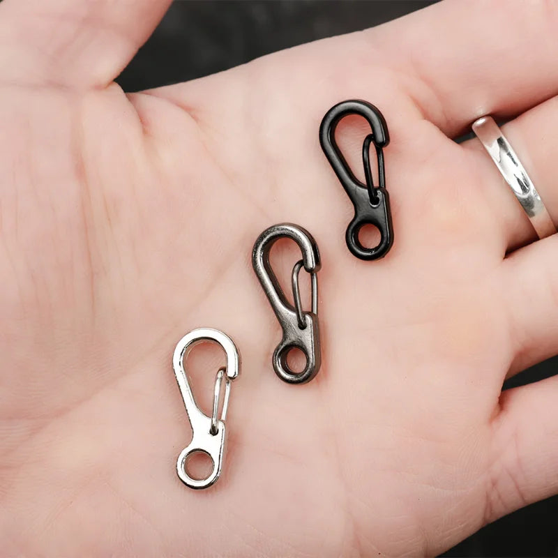 10-Pack Mini Aluminium Alloy Carabiners - Durable EDC Keychain &amp; Camping Hooks