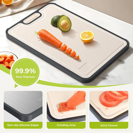 Double Sided Titanium Cutting Board &ndash; Food Grade Easy Clean
