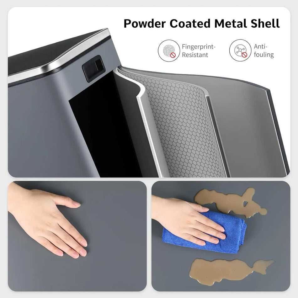 Нержавеющая сталь 16 галлонов Двойная мусорная корзина с крышкой для переработки