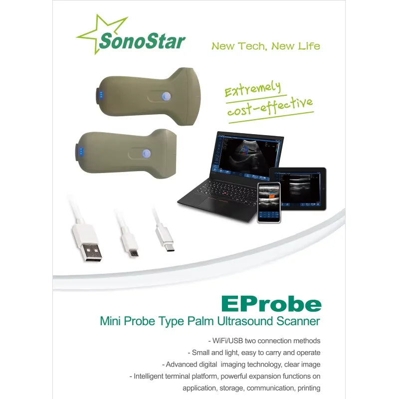 Przenośna bezprzewodowa sonda ultradźwiękowa 96E Doppler Sonostar