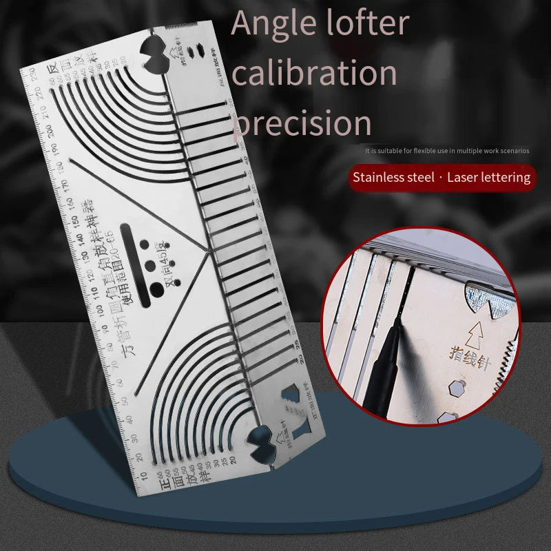 Arc Marking Ruler Right Angle Construction Arc Parallel Drawing Tool 90 Degree Folding Ruler for Metalworking Cutting Guide