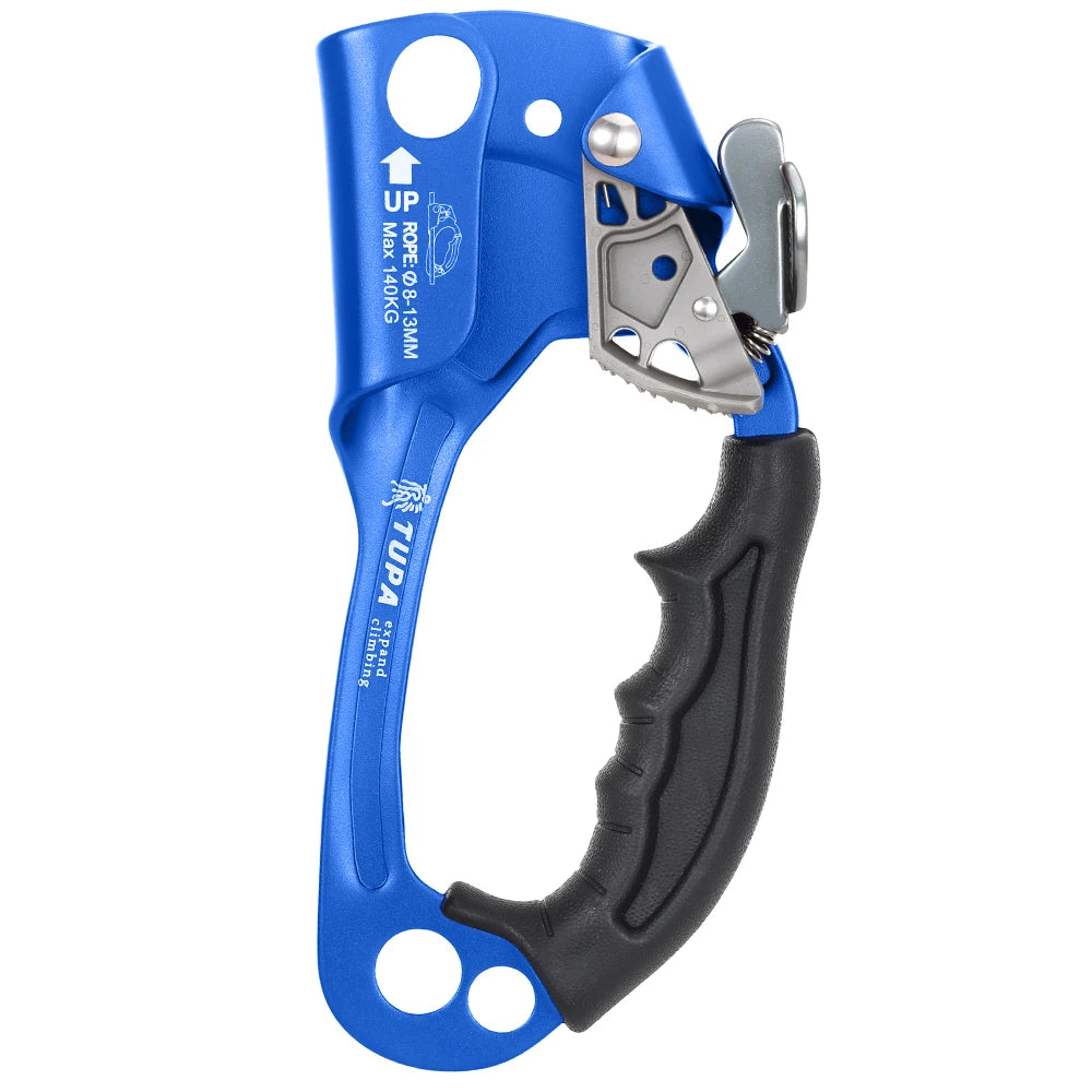 Outdoor Hand Ascender 8-13mm Rope Climber &ndash; Compact Alloy Right Hand Blue