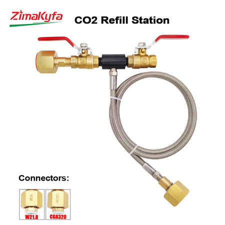 CO2 Cylinder Refill Adapter &ndash; Dual Valve CO2 Fill Station