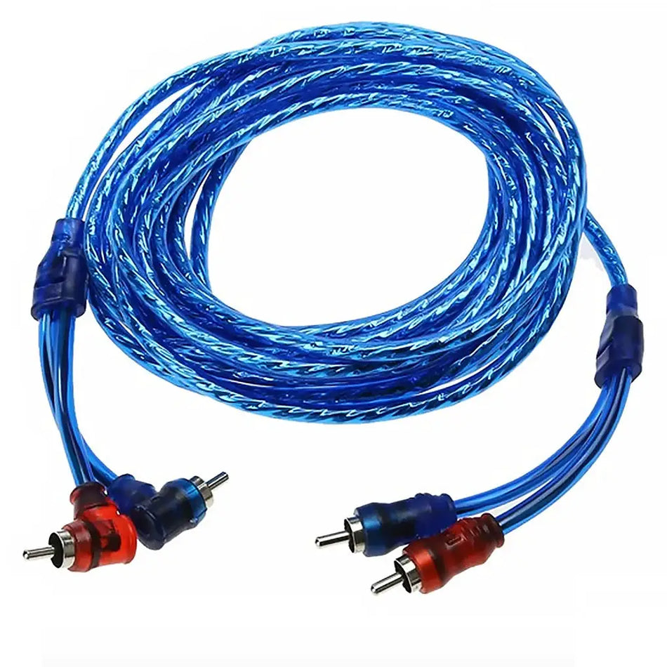 Automotive pure copper audio cable car audio system modification subwoofer amplifier 2 RCA to 2 RCA wire signal cable by InterCyprus Trading Ltd