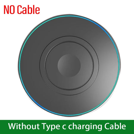 Wireless Charger Pad USB C &ndash; Fast 15W Qi Charging Station With Light No Cable