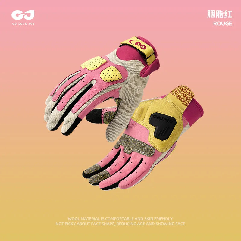 Summer Breathable Touch Screen Motorcycle Gloves for Men and Women Red / S