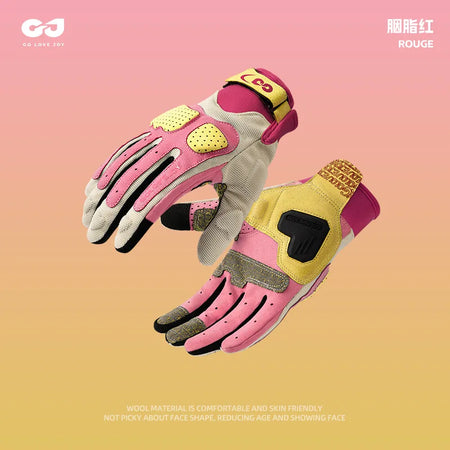 Summer Breathable Touch Screen Motorcycle Gloves for Men and Women Red / S