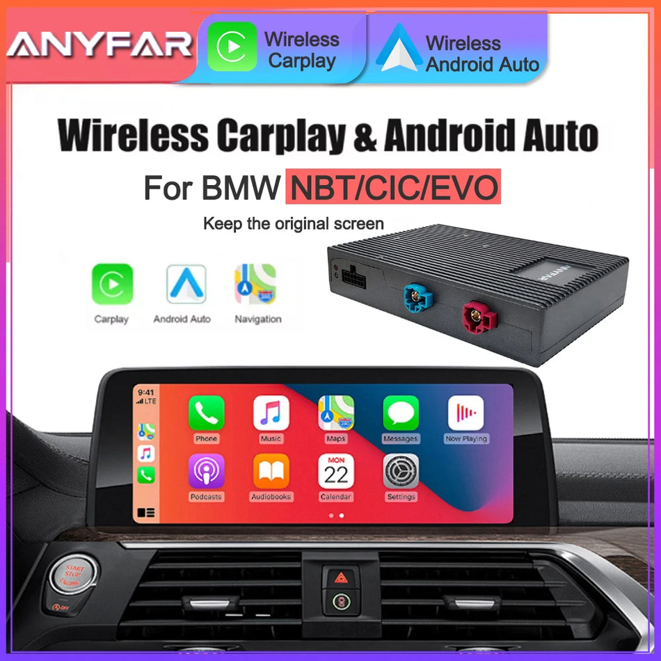 Interface CarPlay BMW NBT CIC EVO, Android Auto Sem Fios