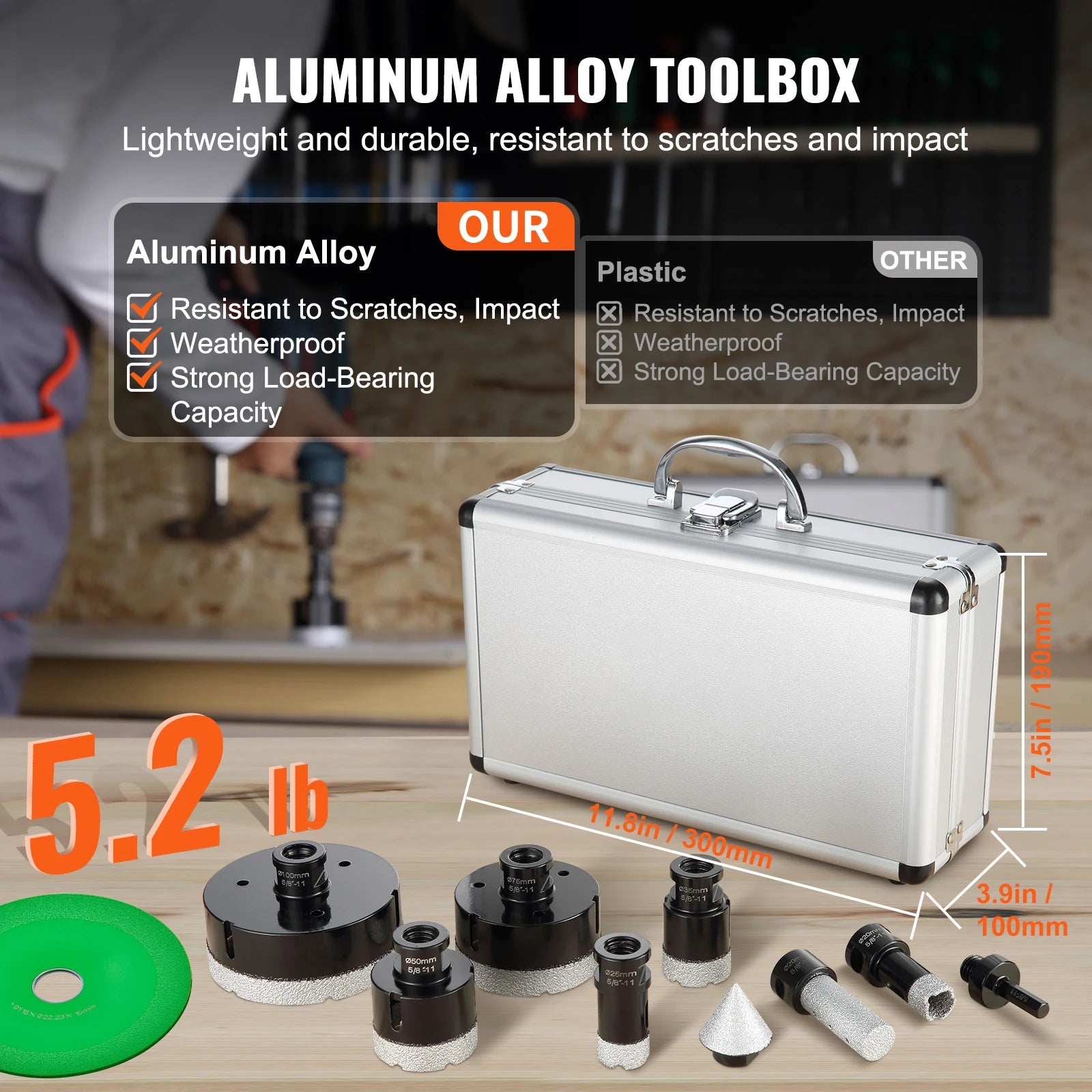 SucceBuy Diamond Core Drill Bit Set Kit &ndash; Storage Case