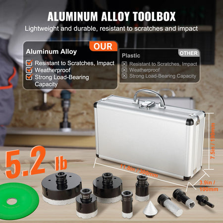 SucceBuy Diamond Core Drill Bit Set Kit &ndash; Storage Case