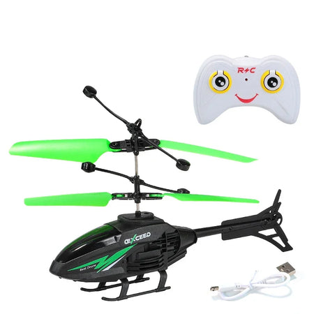 RC Helicopter 2Ch Induction Interaction &ndash; Flashing Lights green