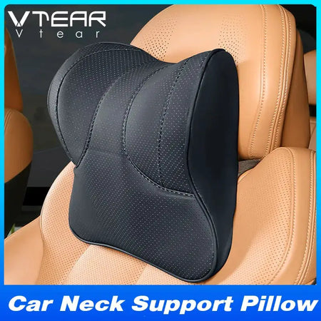 Vtear Universal Car Neck Support Pillow Memory Foam Headrest Cushion Slow Rebound PU Perforated Breathable Interior Accessories by InterCyprus Trading Ltd
