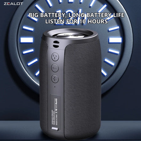 ZEALOT S32 Portable 5W Wireless Subwoofer Speaker with Booming Bass and 10-Hour Playtime