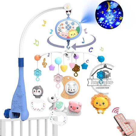 Musical Crib Mobile with Lights &amp; Music Moon-blue