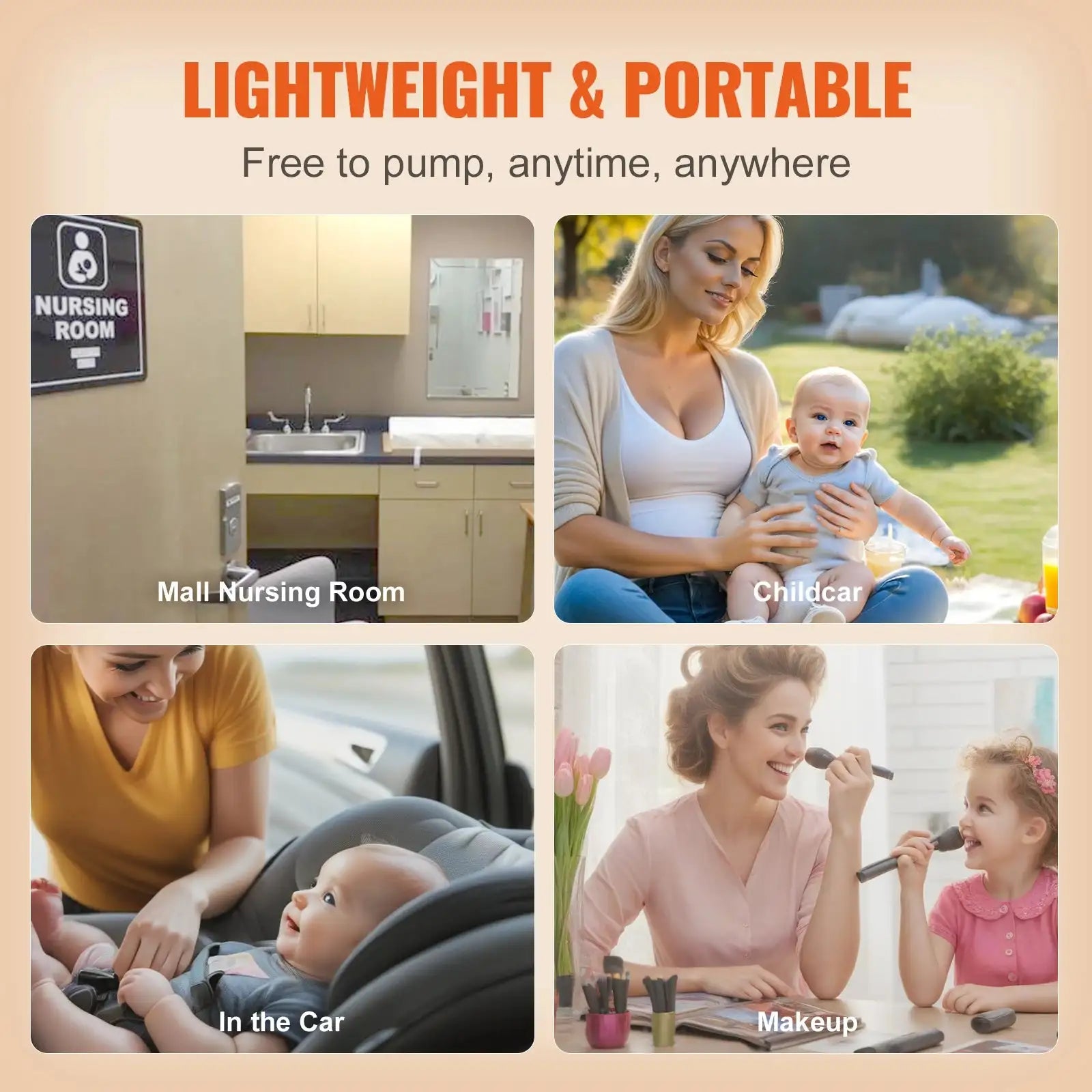 Rechargeable Portable Double Breast Pump 2800mAh Led
